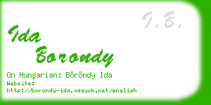 ida borondy business card