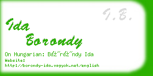 ida borondy business card